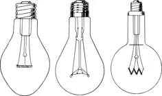 Three old light-bulbs