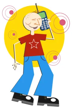 Cartoon phone guy