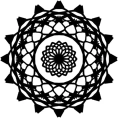 Black graphic symbol like Mandala