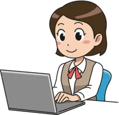 Female computer user image