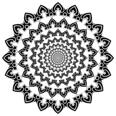 Black and white flowery symbol