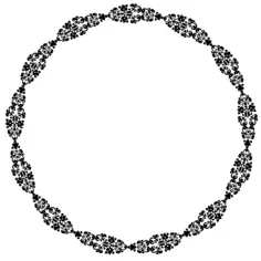 Black decorative frame with flowers