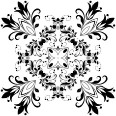 Black flowery motif