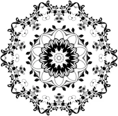 Black floral decorative pattern