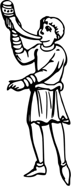 Anglo-Saxon minstrel vector illustration