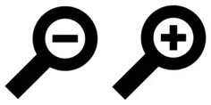 Simple zoom icons
