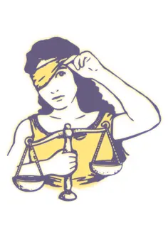 Not so blindfolded vector image