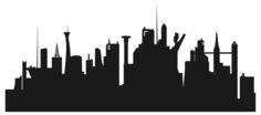 Futuristic city silhouette