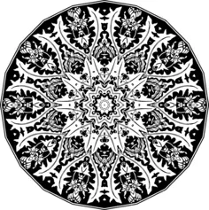 Outlined circular ornament