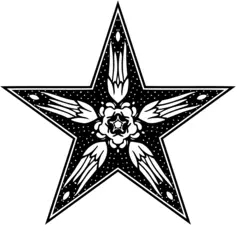 Ornamental star with flower