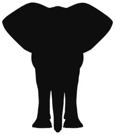Standing elephant silhouette