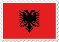 Albania flag stamp