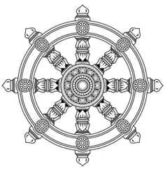 Ornate dharma wheel