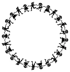 Children dancing circle
