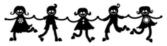 Kids dancing silhouette