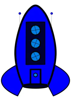 Blue rocket icon