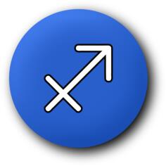 Blue Sagittarius symbol