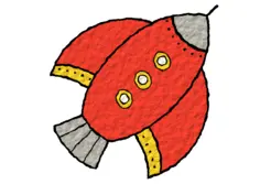 Red rocket drawing
