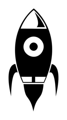 Moon rocket silhouette