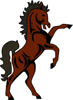 Brown climbing horse