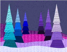Blue and purple trees