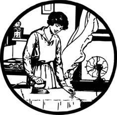 Lady ironing