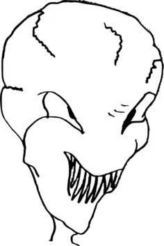 Green alien's head