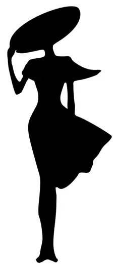 Windy lady silhouette