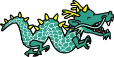 Green dragon cartoon style