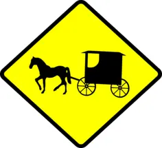 Amish buggies caution