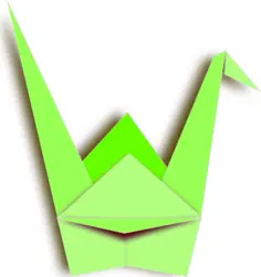 Green paper crane