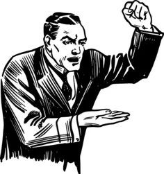 Angry politician