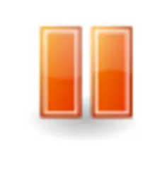 Pause orange button