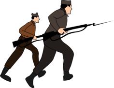Charging soldiers