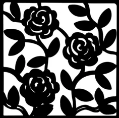 Floral Frame Design Silhouette