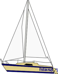 Yacht with sails