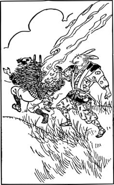 Two animals running