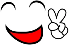 Smiley face and peace sign