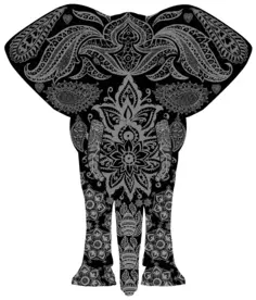 Elephant with floral pattern