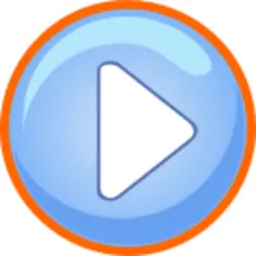 Blue and orange play button
