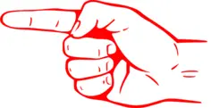 Red index finger
