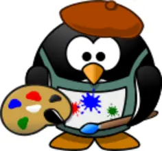 Penguin as an artist