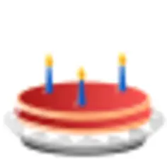 Birthday cake with blue candles