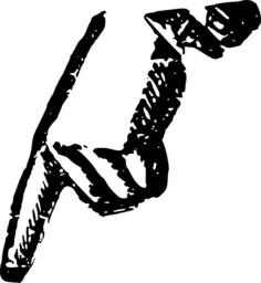 Hand pointing down