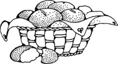 Basket of buns vector illustration