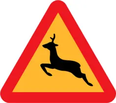 Warning for deer traffic sign vector