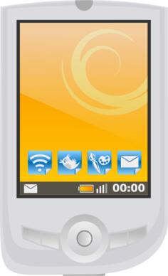 Modern PDA with apps vector image