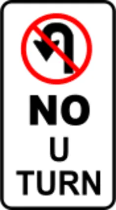 No Uturn left traffic roadsign vector image