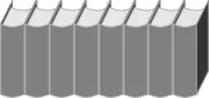 Row of books in gray color