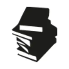 Monochrome icon of stacked books